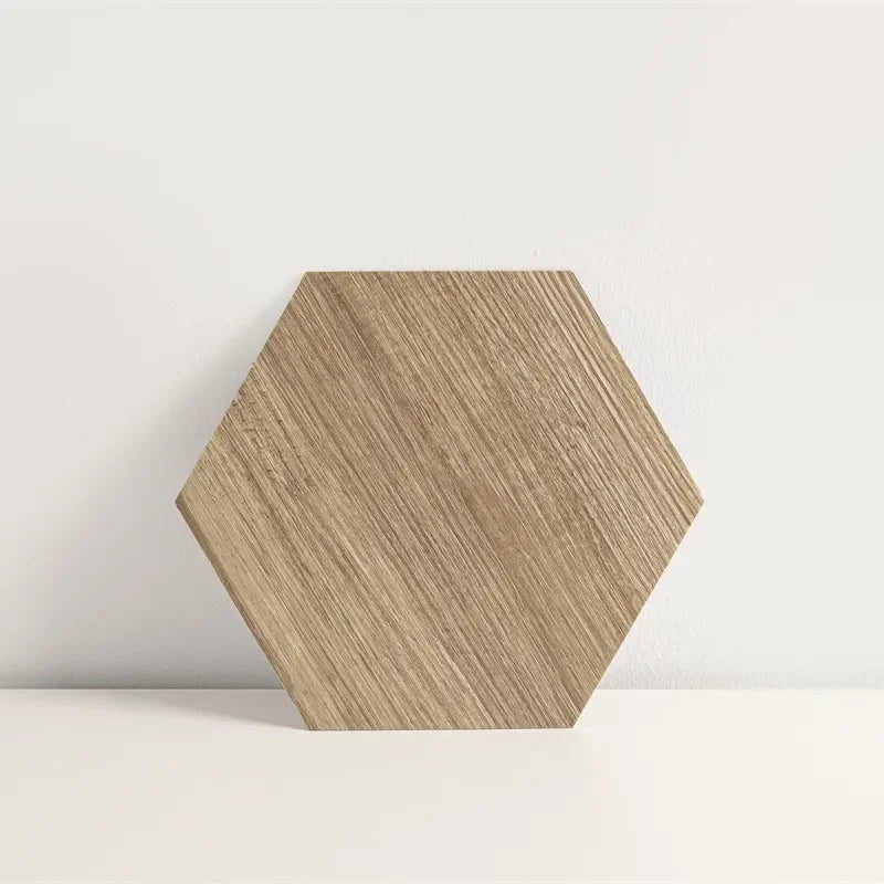 Home Decoration Tile Floor Stickers Waterproof Non-Slip Hexagonal Wood Grain Floor Tile Stickers Self Adhesive Wall Tile Sticker