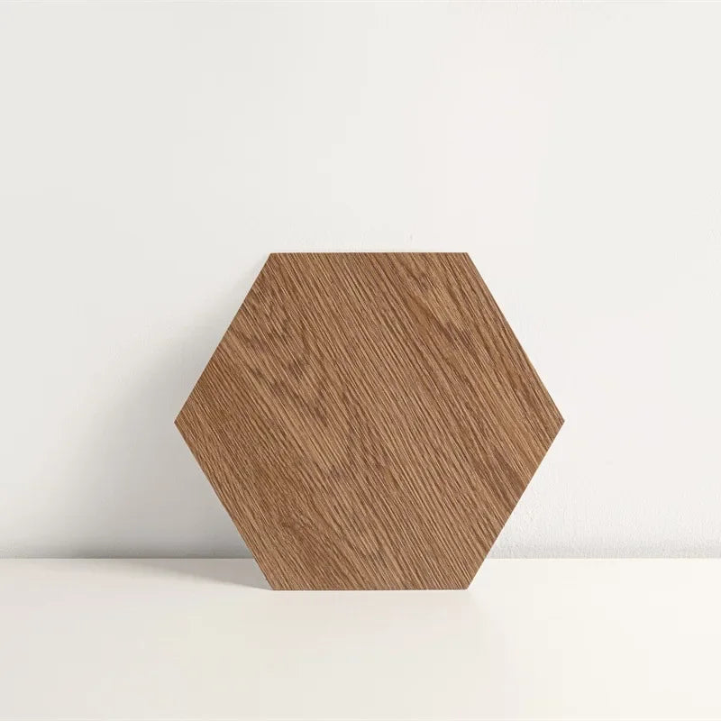 Home Decoration Tile Floor Stickers Waterproof Non-Slip Hexagonal Wood Grain Floor Tile Stickers Self Adhesive Wall Tile Sticker