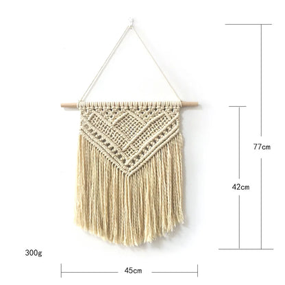 Nordic Woven Macrame Tapestry Room Decor Boho Home and Decoration for Bedroom Livingroom Wall Art Aesthetics Decorating Items