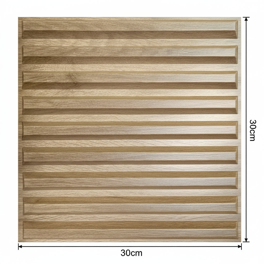 Panneaux Muraux Effet Bois 3D – Lot de 10 Lamelles Géométriques