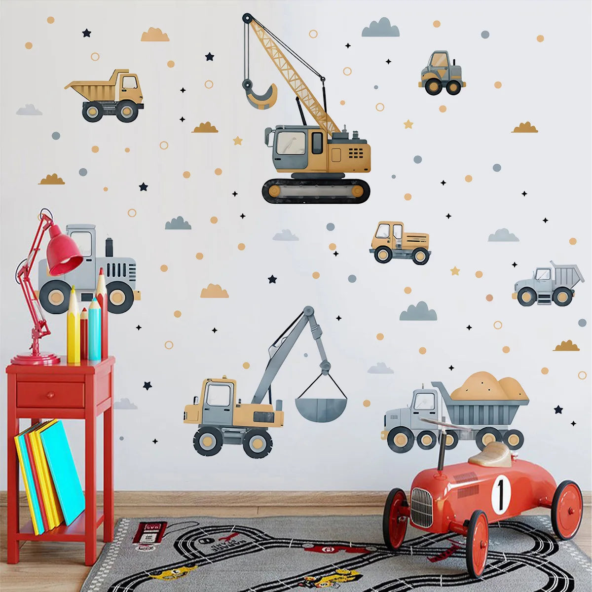 Stickers Muraux Engins de Chantier – Déco Chambre Enfant