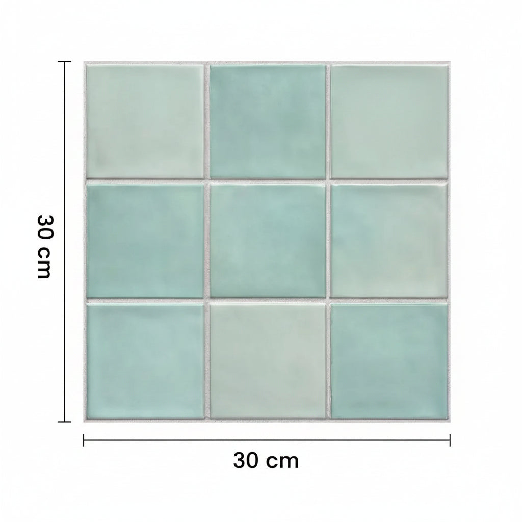 Panneaux Muraux Adhésifs Mosaïque Carrée PVC Étanche – Lot de 10