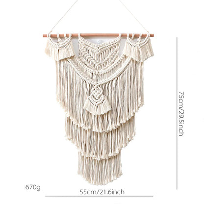 Nordic Woven Macrame Tapestry Room Decor Boho Home and Decoration for Bedroom Livingroom Wall Art Aesthetics Decorating Items