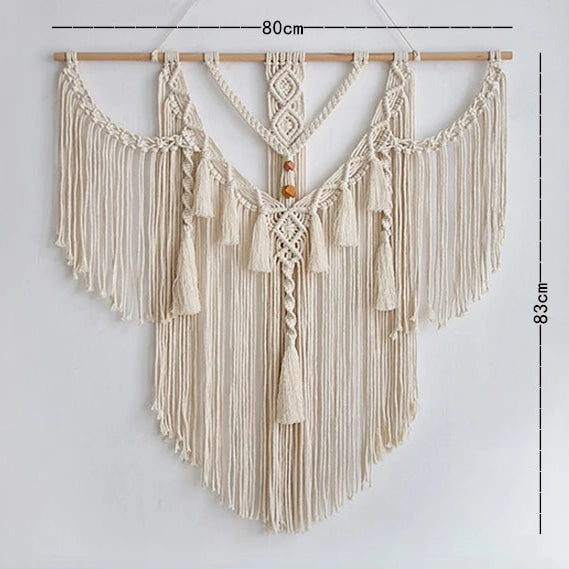 Macramé Mural Bohème – Tapisserie Murale Naturelle Faite Main