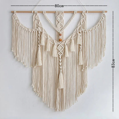 Macramé Mural Bohème – Tapisserie Murale Naturelle Faite Main