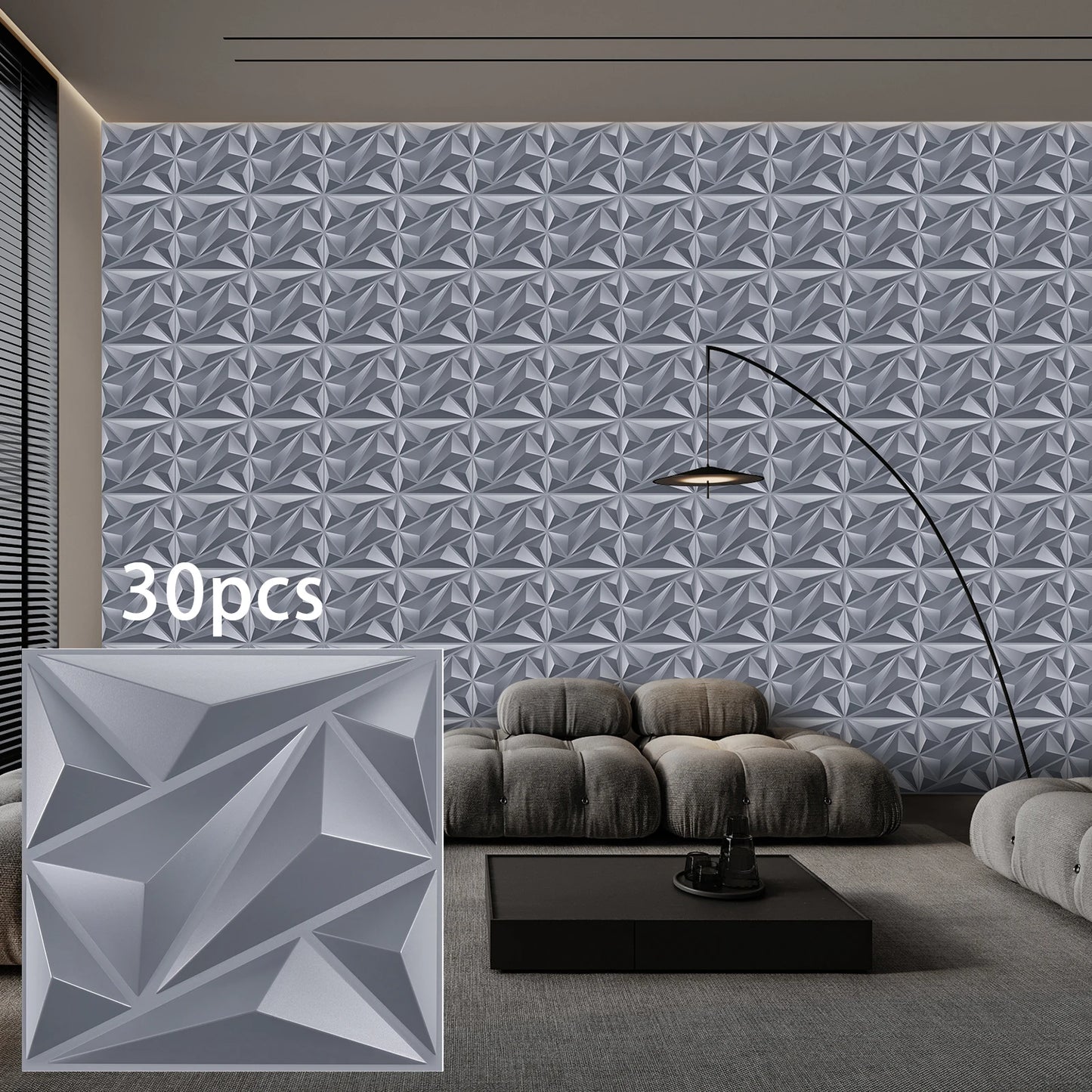 KUUJOJO 3D textured wall panel for indoor wall decoration, suitable for living room, hall, bedroom, hotel, office, send tape