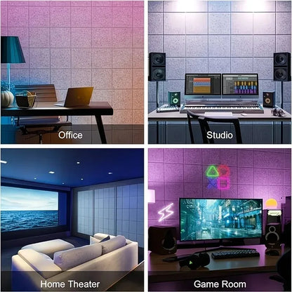 Acoustic Felt Wall Panels Removable Adhesive Tiles for Noise Reduction and Sound Absorption for Office School Home Photo Walls