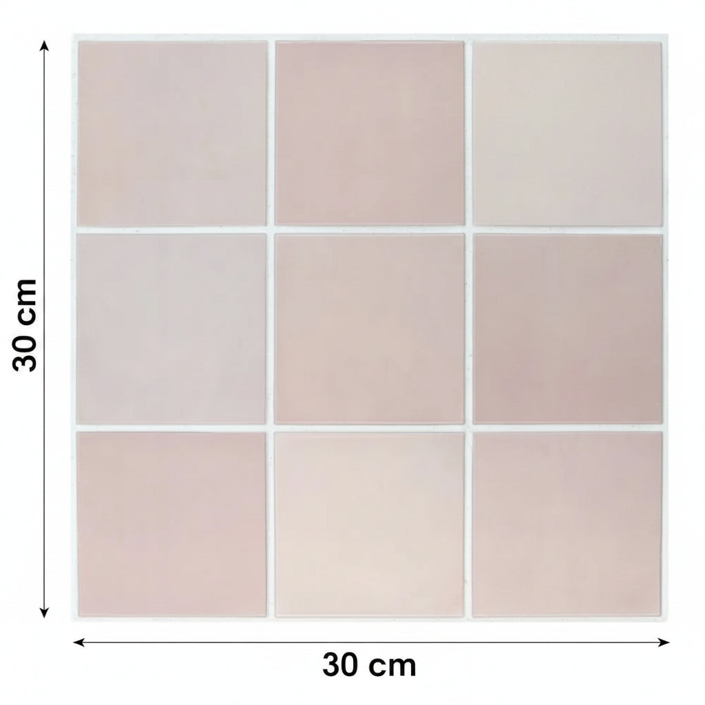 Panneaux Muraux Adhésifs Mosaïque Carrée PVC Étanche – Lot de 10