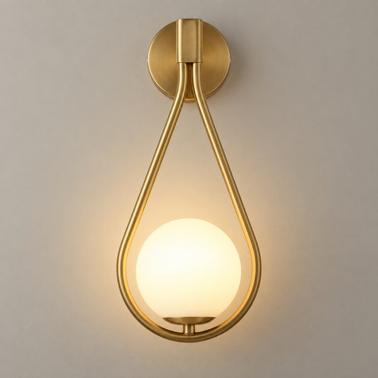 Applique murale boule en verre avec prise – Design moderne