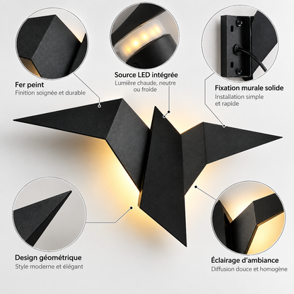 Applique murale LED Oiseau – Design nordique moderne
