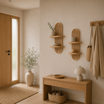 Étagère Murale Bois Design Arche – 2 Niveaux Déco Scandinave