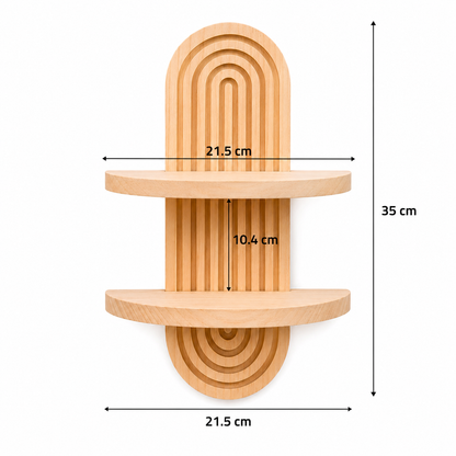 Étagère Murale Bois Design Arche – 2 Niveaux Déco Scandinave