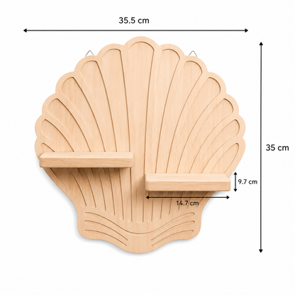 Étagère Murale Bois Spirale Coquillage – Déco Bohème Ronde Design