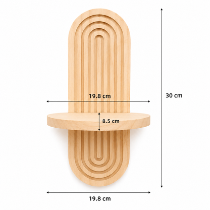 Étagère Murale Bois Design Arche – 2 Niveaux Déco Scandinave