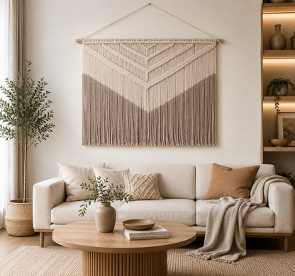 Tenture Murale Macramé Bohème – Grande Déco Chevron Boho