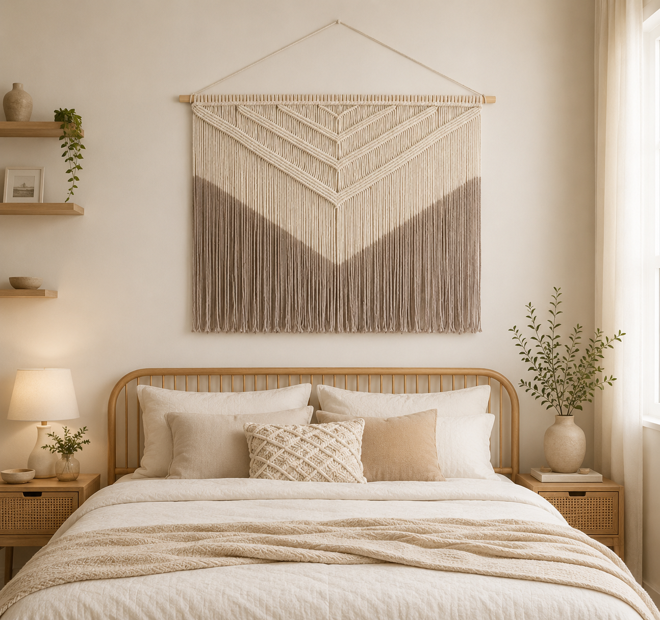 Tenture Murale Macramé Bohème – Grande Déco Chevron Boho