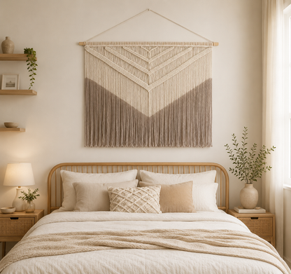 Tenture Murale Macramé Bohème – Grande Déco Chevron Boho