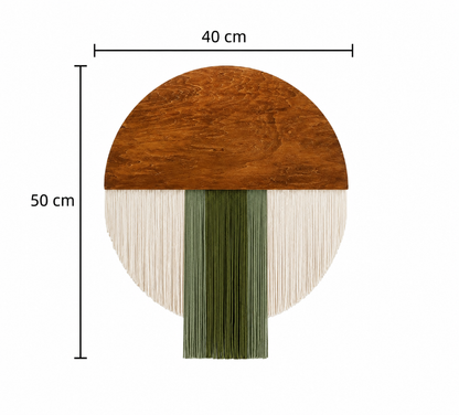 Tenture Murale Bois Fibres – Déco Bohème Demi-Cercle