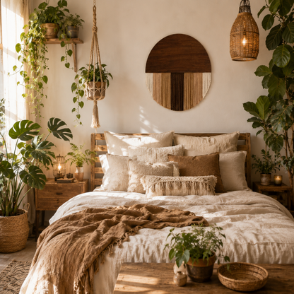 Tenture Murale Bois Fibres – Déco Bohème Demi-Cercle