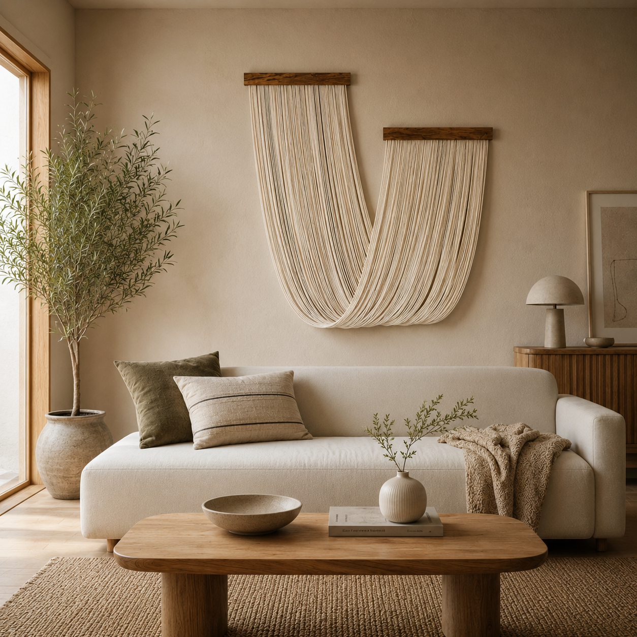 Tenture Murale Bohème Tissée Main – Décoration Fibres