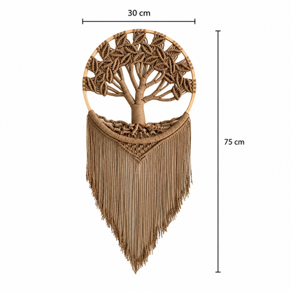 Tenture Murale Macramé Arbre de Vie – Décoration Bohème Tissée