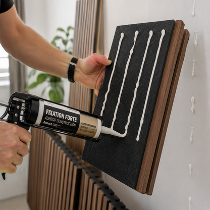 Panneaux Muraux Acoustiques Bois – Lot 2/4 Lattes 120x60 cm en Noyer