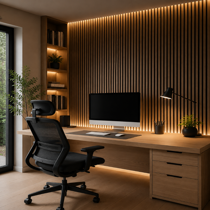 Panneaux Muraux Acoustiques Bois – Lot de 4 Lattes Déco en Chêne