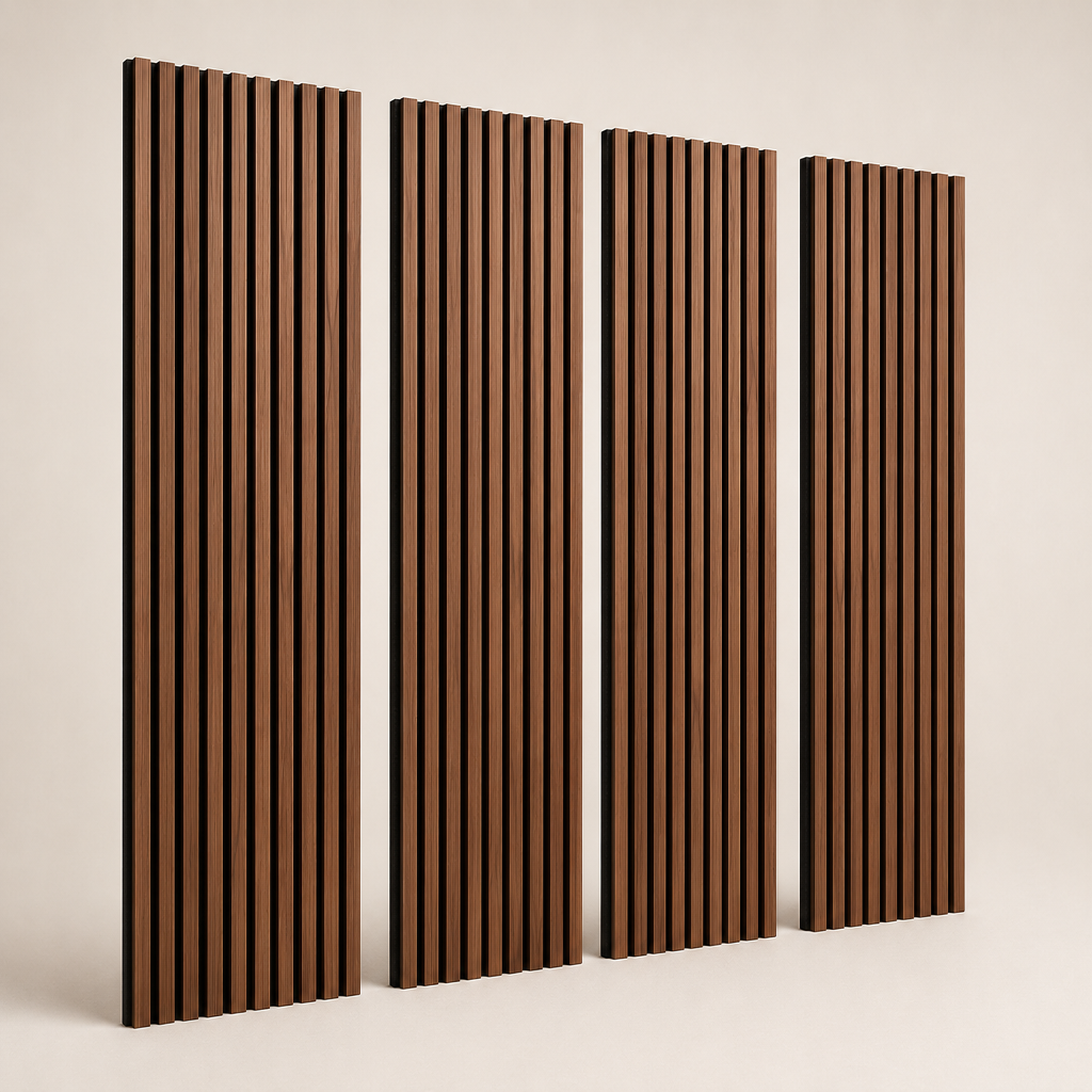 Panneaux Muraux Acoustiques Bois – Lot 2/4 Lattes 120x60 cm en Noyer