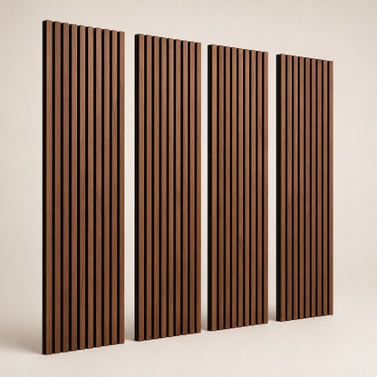 Panneaux Muraux Acoustiques Bois – Lot 2/4 Lattes 120x60 cm en Noyer