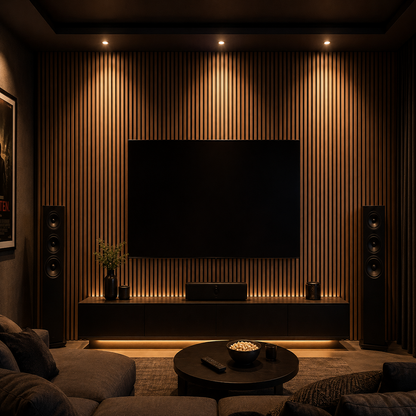 Panneaux Muraux Acoustiques Bois – Lot 2/4 Lattes 120x60 cm en Noyer