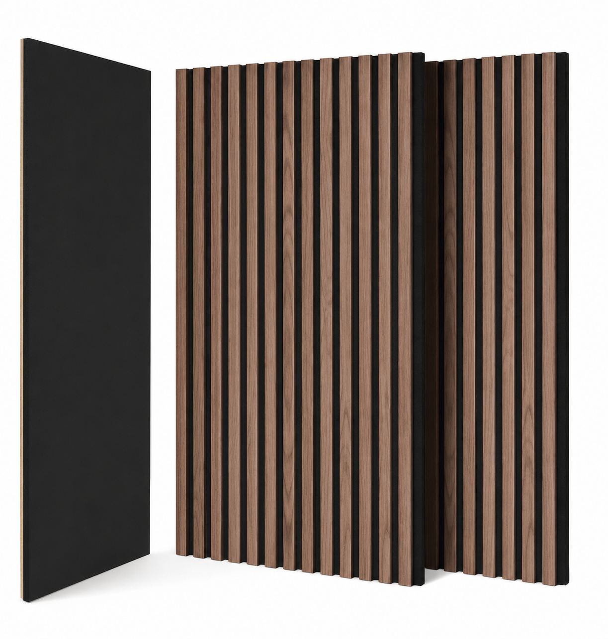 Panneaux Muraux Acoustiques Bois – Lot 2/4 Lattes 120x60 cm en Noyer