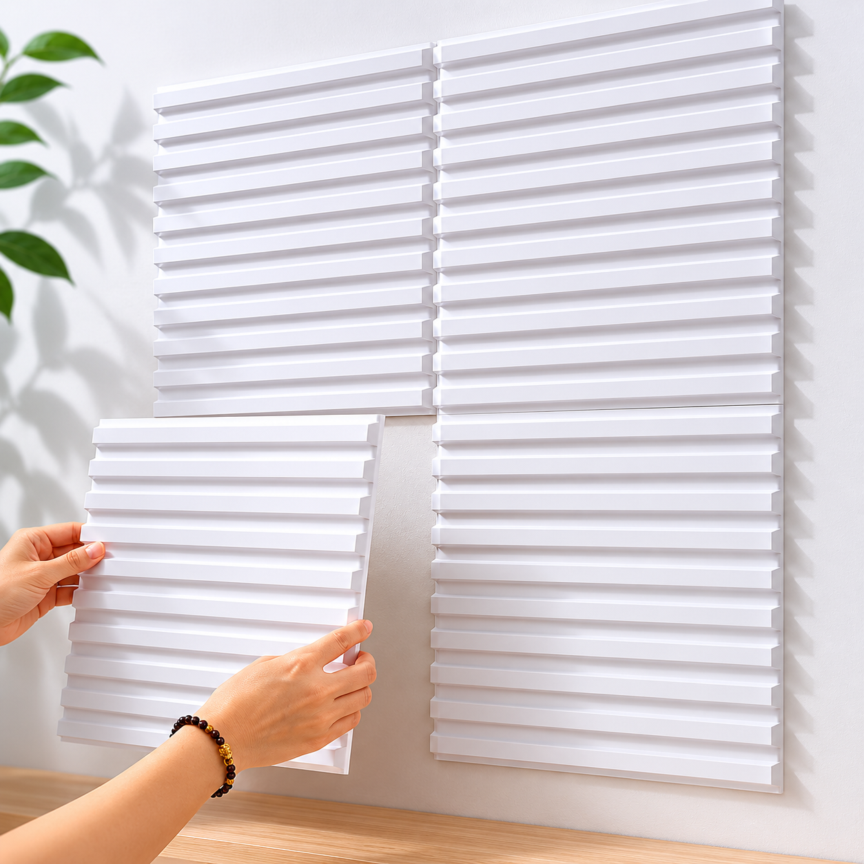 Panneaux Muraux 3D Relief Rainures – Lot de 12 Déco Design Lignes