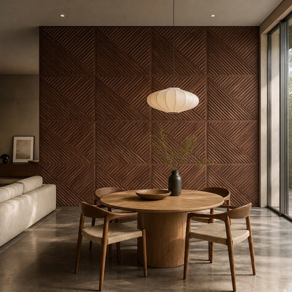 Panneau Mural 3D Effet Bois Diamant – Lot de 10 Déco Chevrons