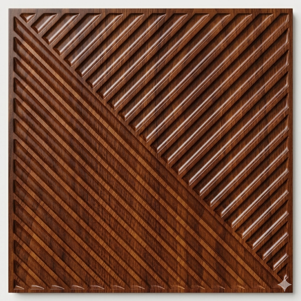 Panneau Mural 3D Effet Bois Diamant – Lot de 10 Déco Chevrons
