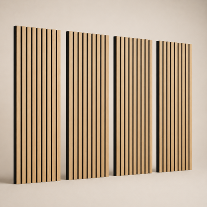 Panneaux Muraux Acoustiques Bois – Lot de 4 Lattes Déco en Chêne