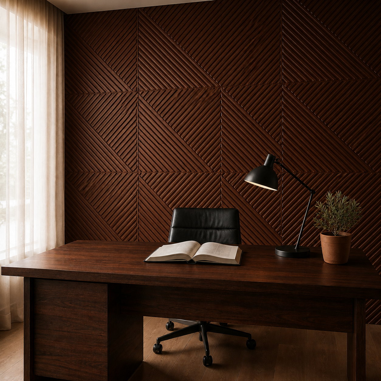 Panneau Mural 3D Effet Bois Diamant – Lot de 10 Déco Chevrons