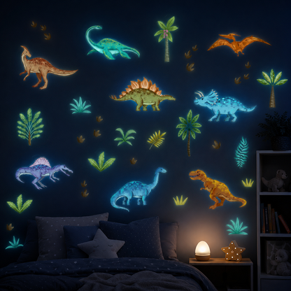 Stickers Muraux Dinosaures Phosphorescents – Lumineux la Nuit