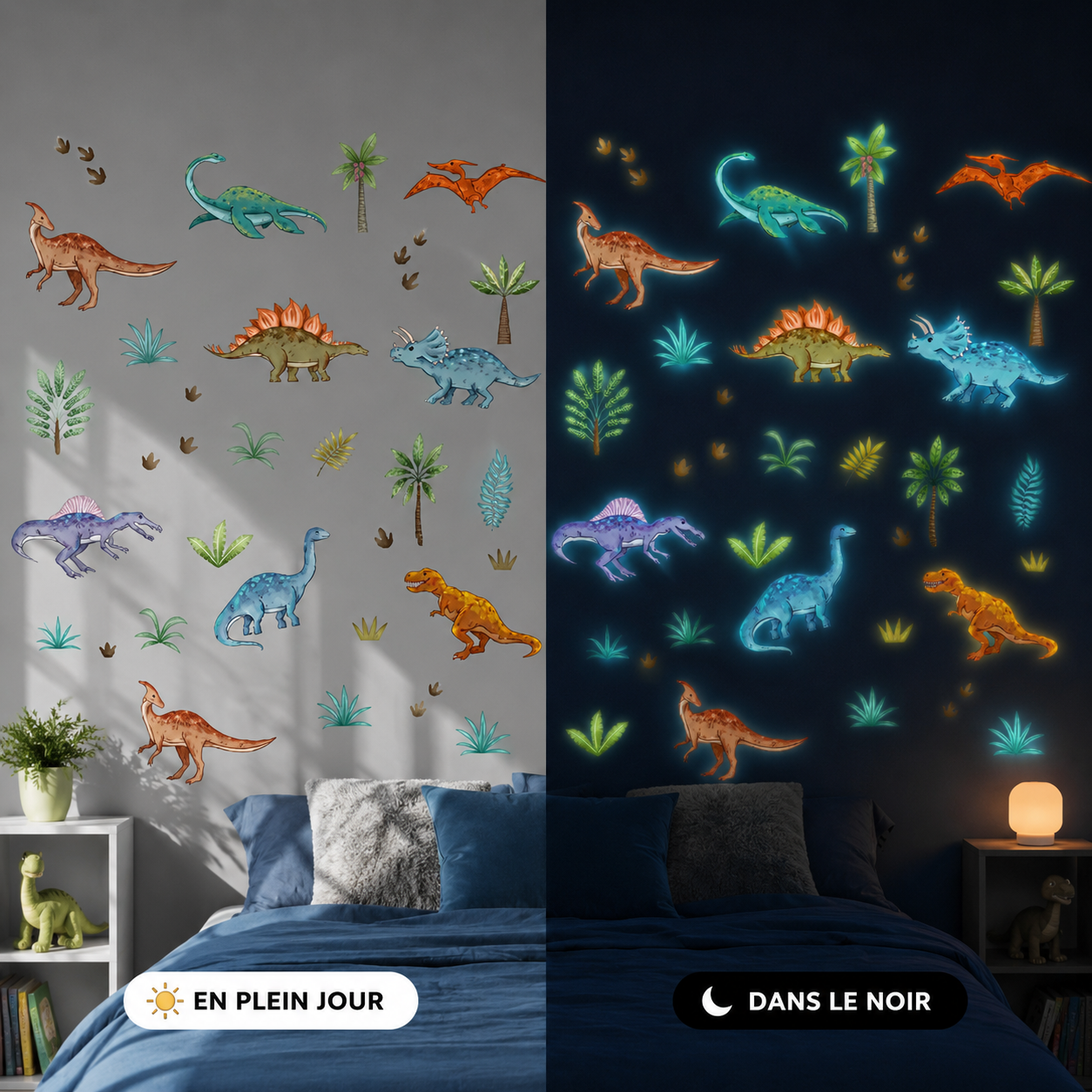 Stickers Muraux Dinosaures Phosphorescents – Lumineux la Nuit