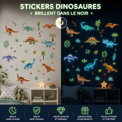 Stickers Muraux Dinosaures Phosphorescents – Lumineux la Nuit