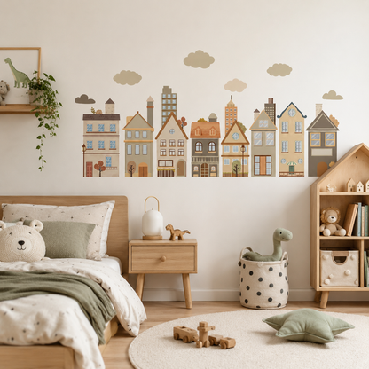 Stickers Muraux Maisons de Ville – Frise Déco Chambre Enfant