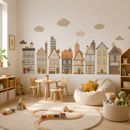 Stickers Muraux Maisons de Ville – Frise Déco Chambre Enfant