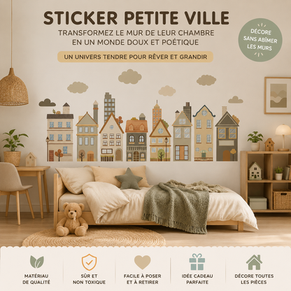Stickers Muraux Maisons de Ville – Frise Déco Chambre Enfant