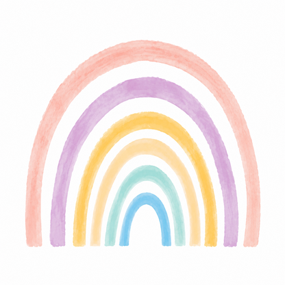Sticker Mural Arc-en-Ciel Pastel – Déco Aquarelle