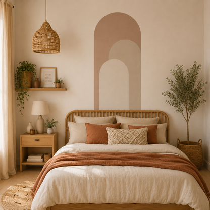 Sticker Mural Arche Bohème – Tête de Lit Arches Beige Minimalist