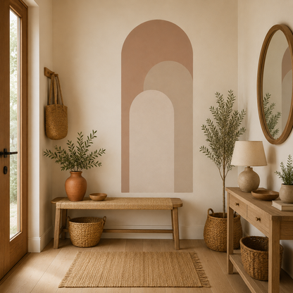 Sticker Mural Arche Bohème – Tête de Lit Arches Beige Minimalist