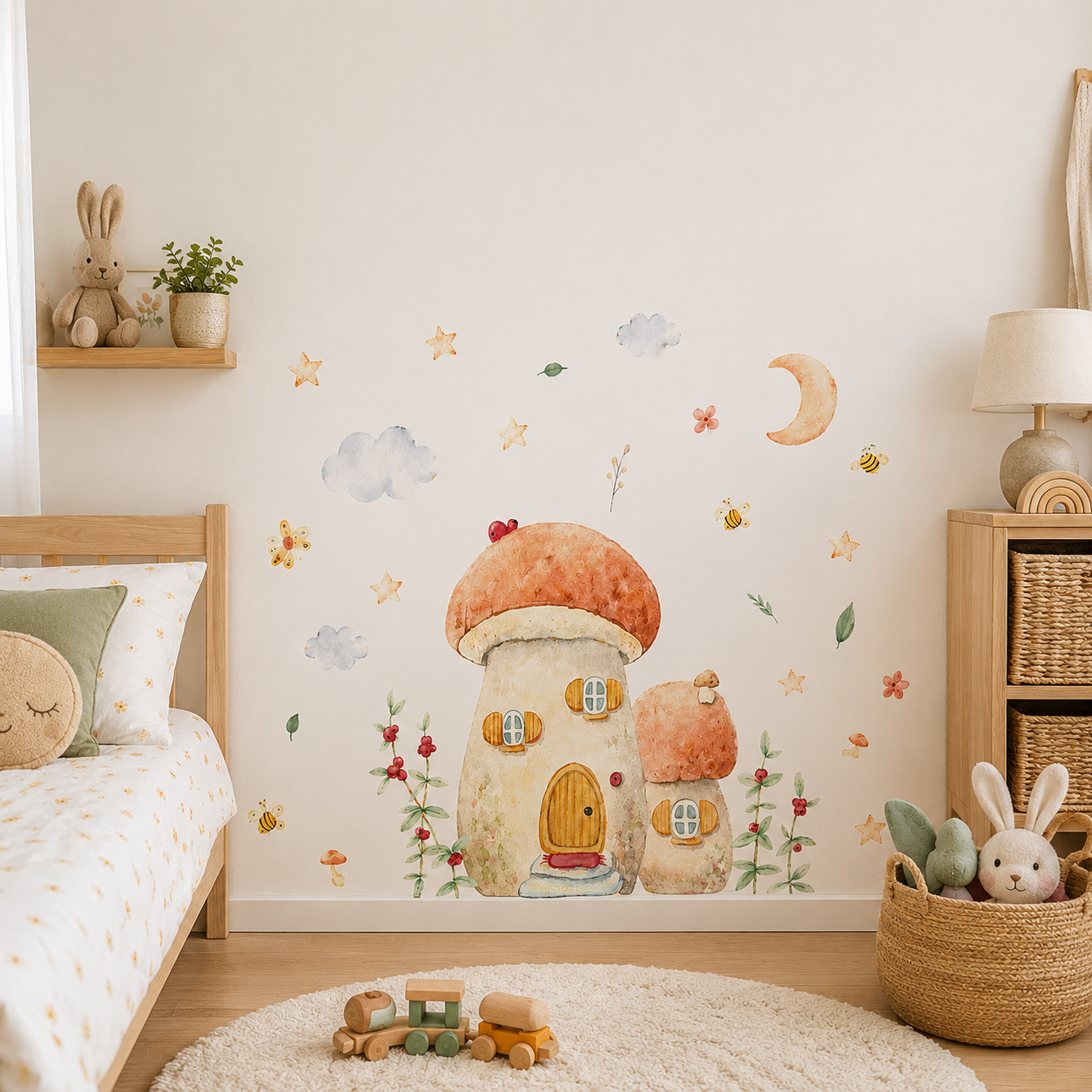 Stickers Muraux Maison Champignon Féérique – Déco Chambre Enfant
