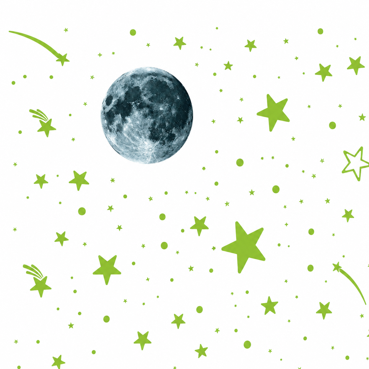 Stickers Lune & Étoiles Phosphorescents – Lumineux la Nuit Plafond