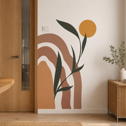 Stickers Muraux Bohèmes Arches & Soleil – Déco Murale Terracotta