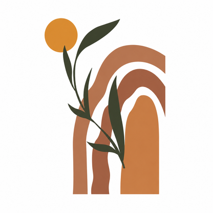 Stickers Muraux Bohèmes Arches & Soleil – Déco Murale Terracotta
