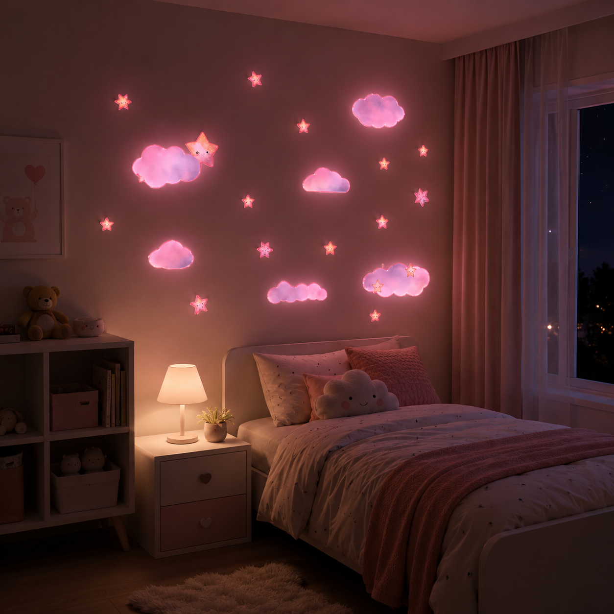 Stickers Nuages & Étoiles Phosphorescents  – Lumineux la Nuit